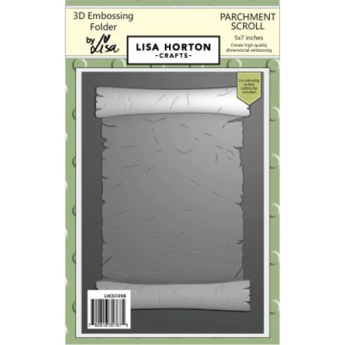 parchment scroll embossing folder & die  - by lisa horton LHCEF098